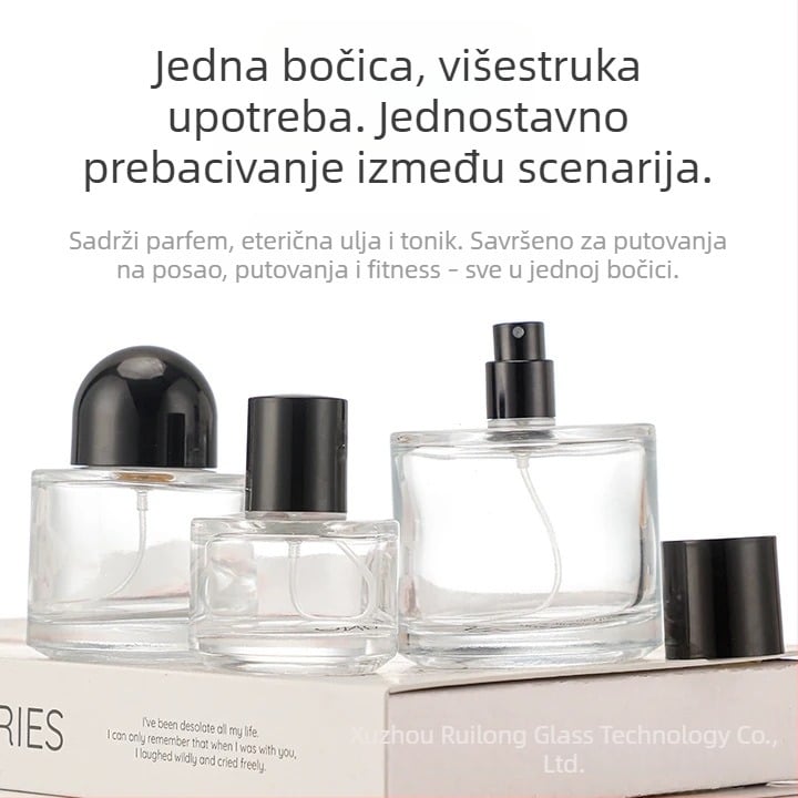 100 ml cilindrična staklena bočica za aromaterapiju, bočica za eterična ulja, difuzor, prazna bočica za parfemski sprej