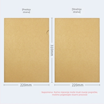 Set od 50 L-oblika fascikala za A4, 337 g bezkiseli kraft papir, debeli dizajn za bilješke o govoru