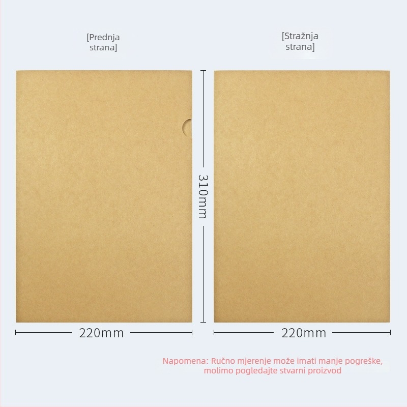 Set od 50 L-oblika fascikala za A4, 337 g bezkiseli kraft papir, debeli dizajn za bilješke o govoru