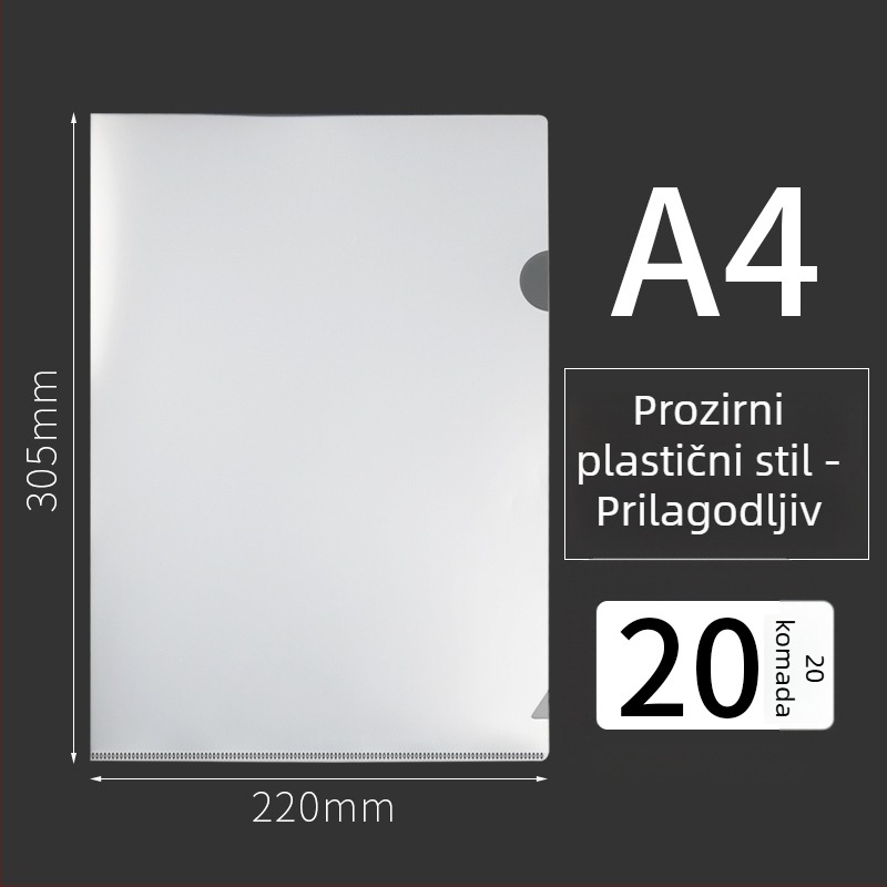 Set od 50 L-oblika fascikala za A4, 337 g bezkiseli kraft papir, debeli dizajn za bilješke o govoru