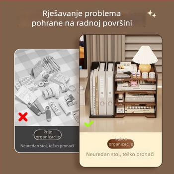Kutija za dokumente za stol s pretincima, A4, moderan minimalistički organizator stola