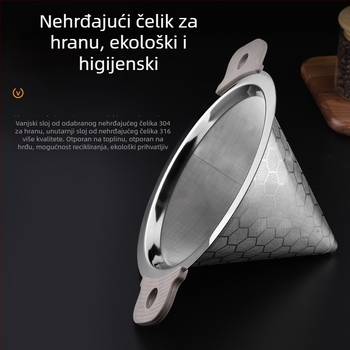Filter za čaj od 304 nehrđajućeg čelika s dvostrukim držačem, fino sito za čaj i kavu