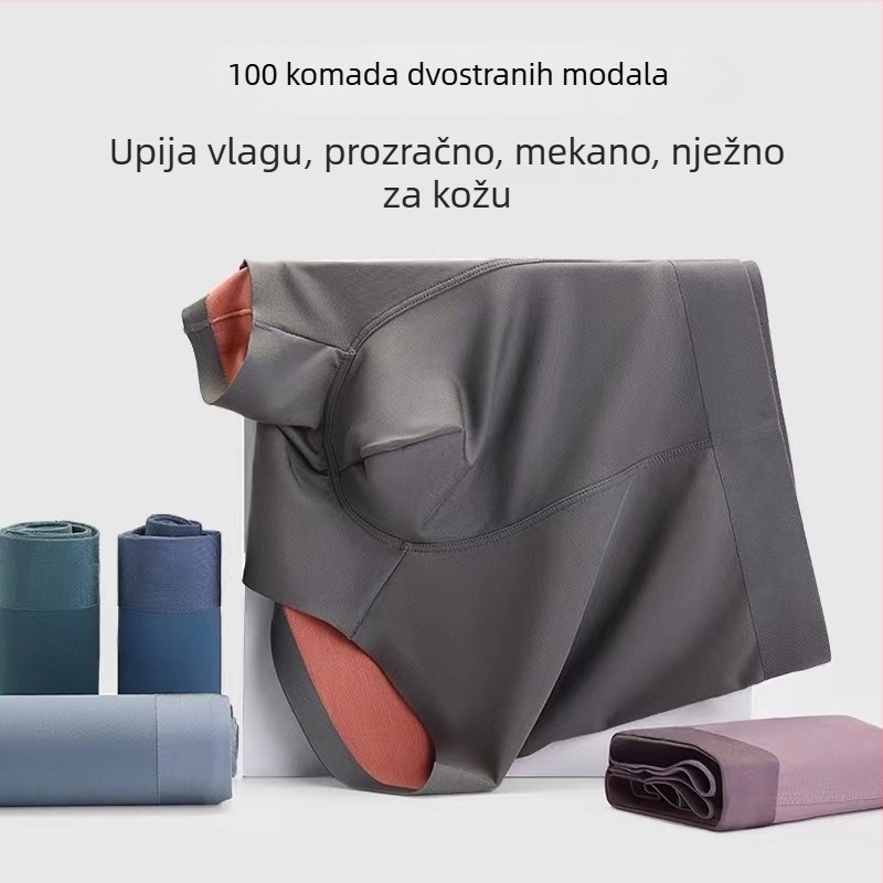 100-komadni set muških gaćica od modala u poklon kutiji, bezšivne boxerice srednjeg pojasa