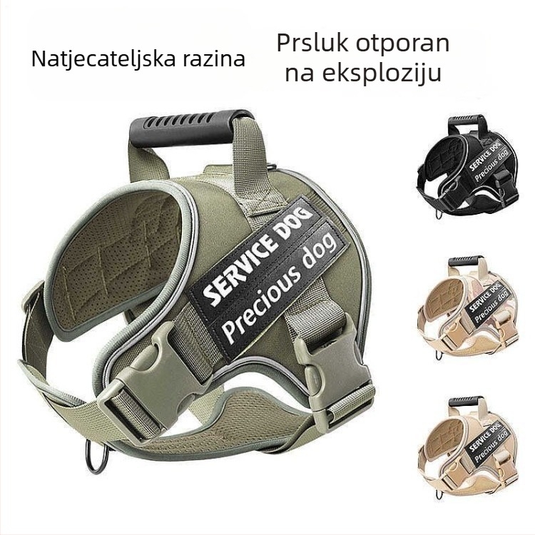 Profesionalni taktički harnes za velike pse, vanjska upotreba