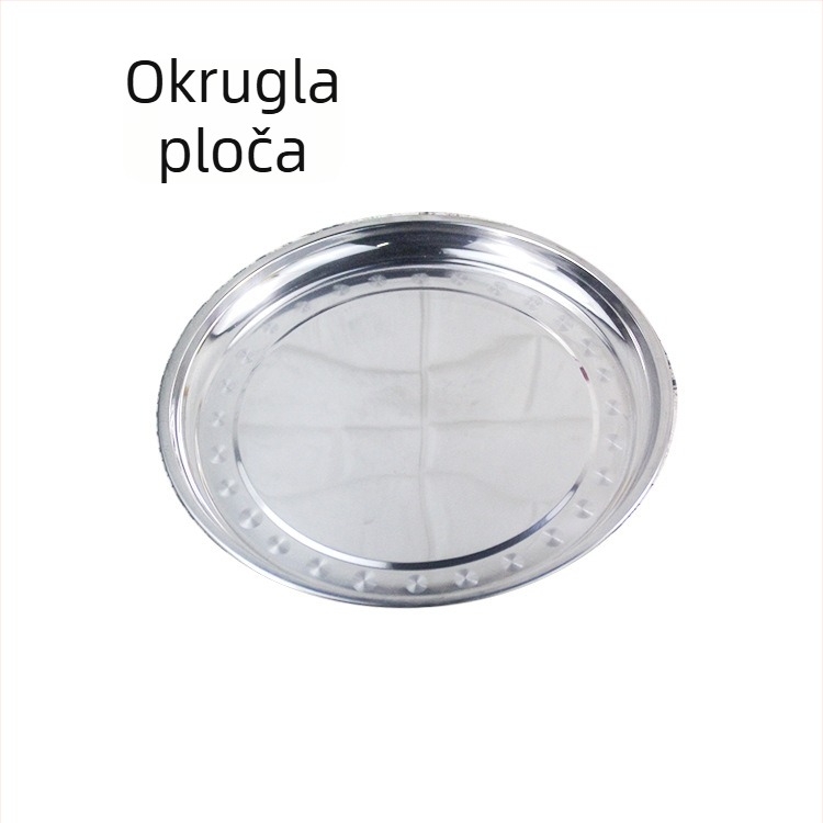 Okrugla posuda od nehrđajućeg čelika za voće, čaj i deserte — velika posuda za posluživanje s sjajnom površinom