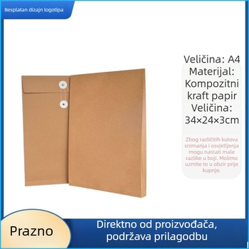 Torba za dokumente od kraft papira, ojačana klinovima, velikog kapaciteta