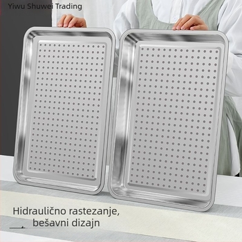 Nehrđajući čelični pravokutni odvodni pladanj s dvostrukim slojem, pladanj za čaj i pladanj za paru s otvorima