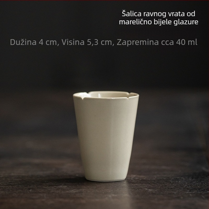 Ručni porcelanski čajni šalice s glazurom od biljne pepela, aromatična šalica, mala antikna čajna šalica za degustaciju čaja za doma i goste