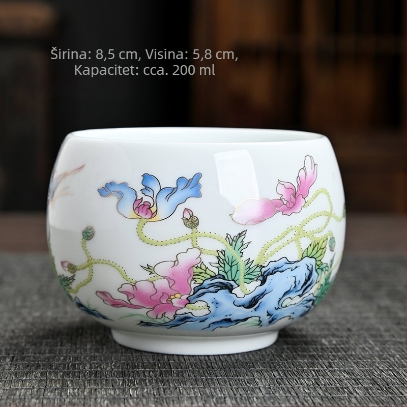 Porcelanski Kung Fu set za čaj, s osobnom šalicom za čaj i emajliranim Zen dizajnom, kineski stil