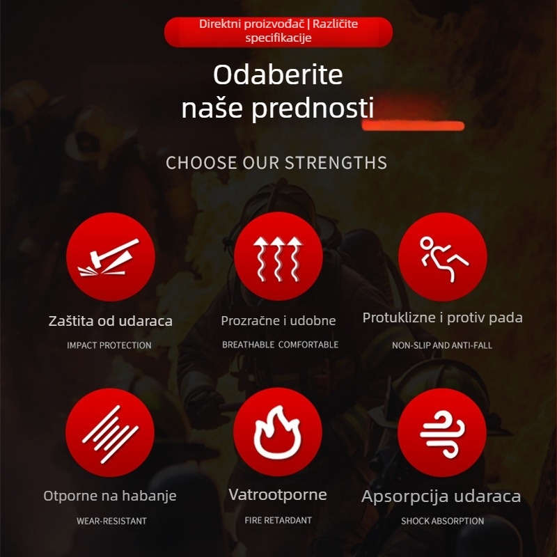 Šumske visokopodne čizme za zaštitu od požara, izolirane, otporne na udarce i probijanje, izdržljive radne cipele