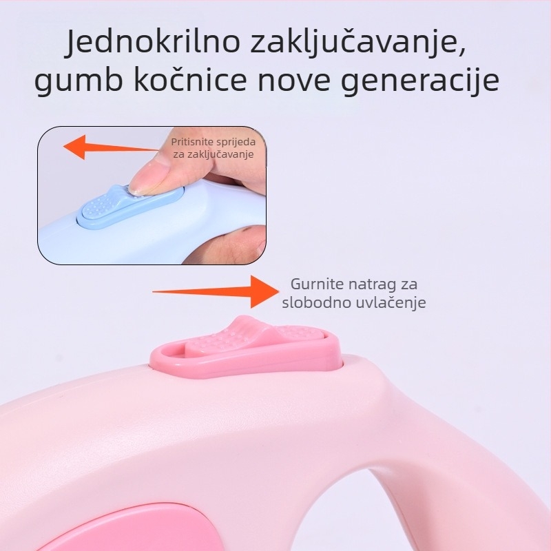 Automatski povodac za pse, za manje i srednje pse, sigurnosni dizajn