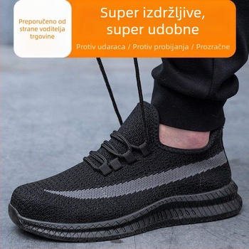 Muške sigurnosne cipele za ljeto, prozračne, otporne na miris, čelični vrh, otpornost na udarce, probojnost, protuklizne, lagane, obuća za gradilište
