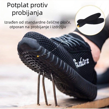 Muške sigurnosne cipele za ljeto, prozračne, otporne na miris, čelični vrh, otpornost na udarce, probojnost, protuklizne, lagane, obuća za gradilište