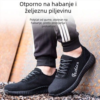 Muške sigurnosne cipele za ljeto, prozračne, otporne na miris, čelični vrh, otpornost na udarce, probojnost, protuklizne, lagane, obuća za gradilište
