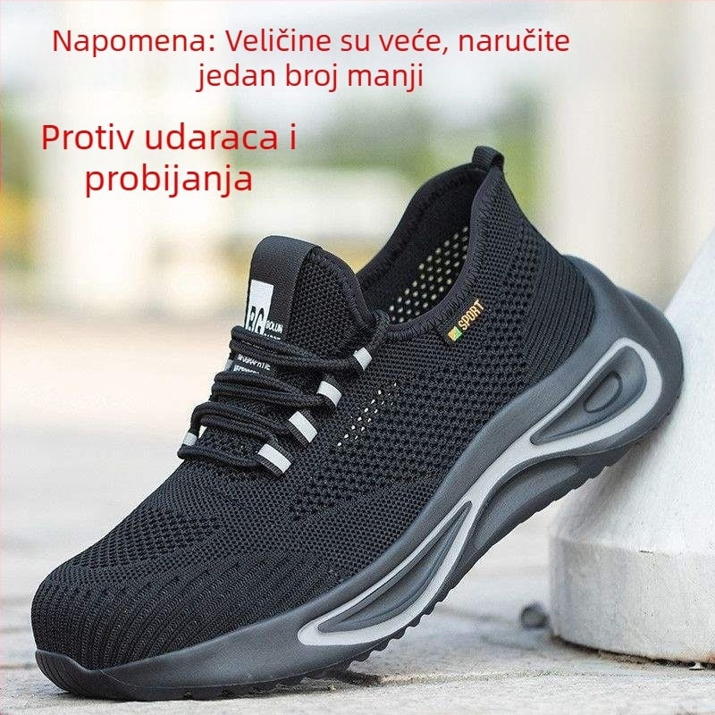 Muške sigurnosne cipele za ljeto, prozračne, otporne na miris, čelični vrh, otpornost na udarce, probojnost, protuklizne, lagane, obuća za gradilište