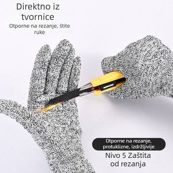 HPPE rukavice otporne na rez na razini 5, za profesionalnu upotrebu, izdržljive rukavice za obradu ribe