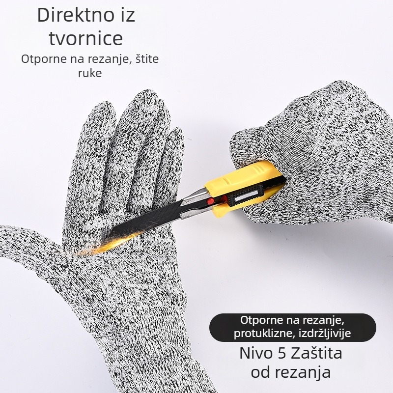 HPPE rukavice otporne na rez na razini 5, za profesionalnu upotrebu, izdržljive rukavice za obradu ribe