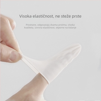 Jednokratne bijeli lateks prsteni navlaka za zaštitu od prašine i antistatike, namijenjeni industrijskoj ljepoti, manikuri i elektroničkom tetoviranju.