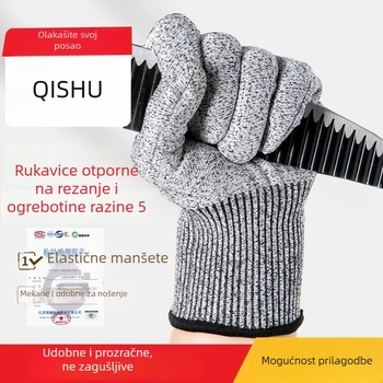 HPPE debeli rukavice za zaštitu od reza, razina 5, otporne na proboje, protuklizne, za kuhinjsku pripremu povrća i obradu ribe