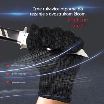 Rukavice otporne na rezanje, razina 5, s višestrukim čeličnim vlaknima, radne rukavice, protuklizne, otporne na habanje