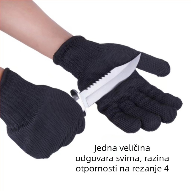 Rukavice otporne na rezanje, razina 5, s višestrukim čeličnim vlaknima, radne rukavice, protuklizne, otporne na habanje