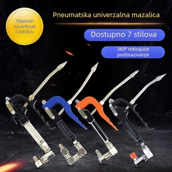 Aluminijska univerzalna glava za pneumatsku pištolj za mazivo, visokotlačna, kompatibilna s većinom pištolja za mazivo; dorađen dizajn s prilagodljivom kopčom za debele i tanke spojnice
