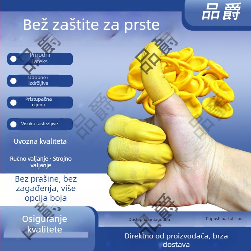 Bež latex zaštitne navlake za prste, jednokratne, protuklizne, vodootporne, otporne na habanje, antistatike, za industriju ljepote