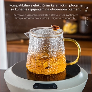2026 Stakleni čajnik otporan na visoke temperature s filtrom, kućna uporaba