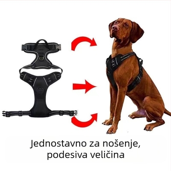 I-oblik prsni harnes za pse s izvlačivim povodcem