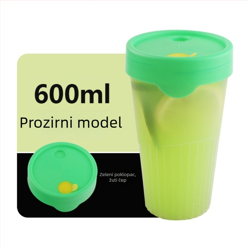 Lele Cup plastična boca za limun čaj, jednokratna PP, otporna na visoke temperature, boca za mliječni čaj s poklopcem, vertikalne pruge