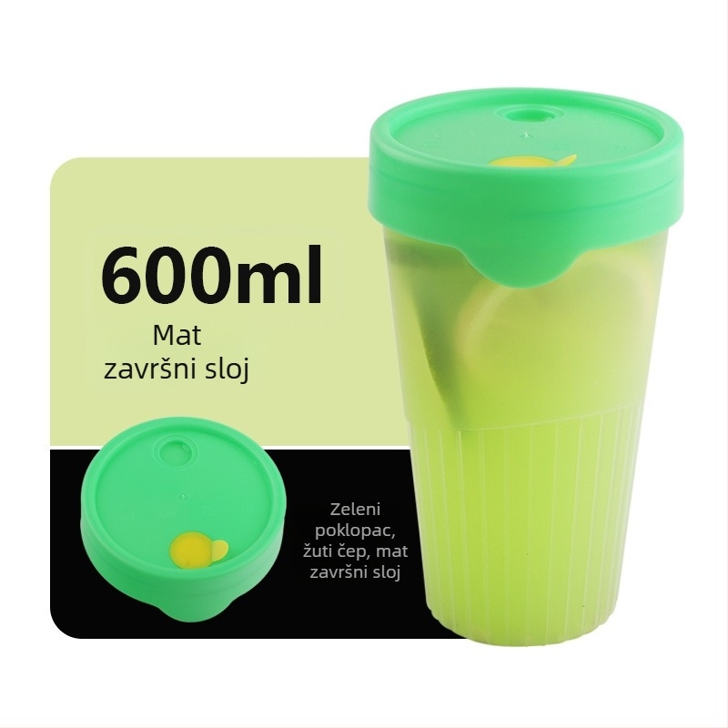Lele Cup plastična boca za limun čaj, jednokratna PP, otporna na visoke temperature, boca za mliječni čaj s poklopcem, vertikalne pruge