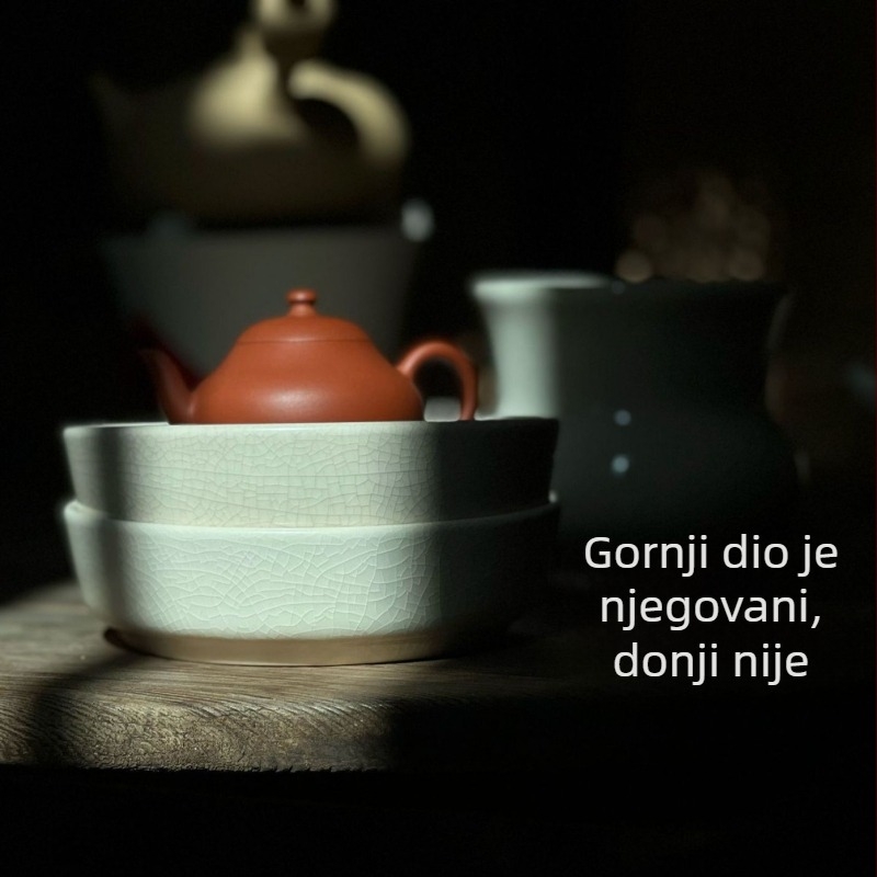 Podložak za čajnik s glazurom od pepela, pločica za suho pripremanje čaja, antički stol za čaj s napuklom glazurom, može poslužiti i kao nosač čajnika, retro set čaja u stilu Gongfu