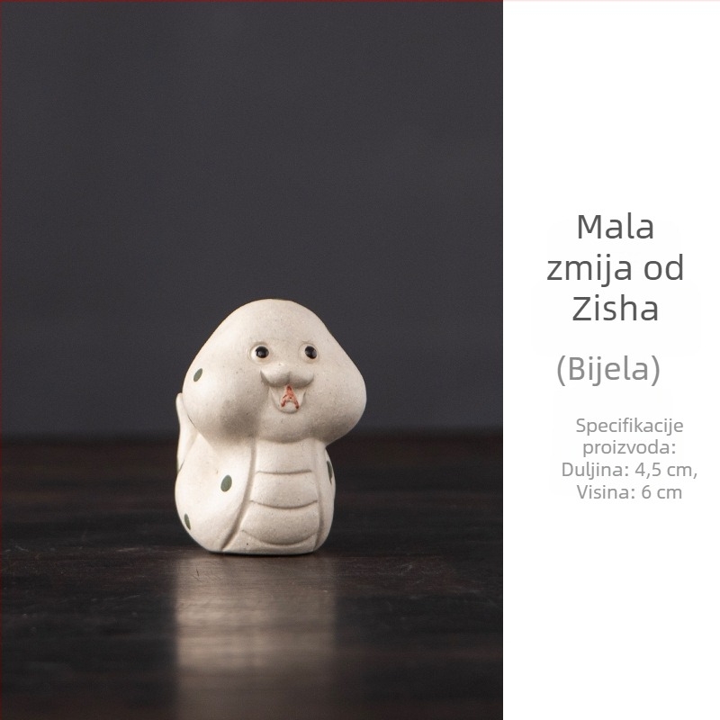 Zmijino znamenje od purpurne gline – ručno izrađena čajna figurica, dekoracija čajnog stola i držač poklopca