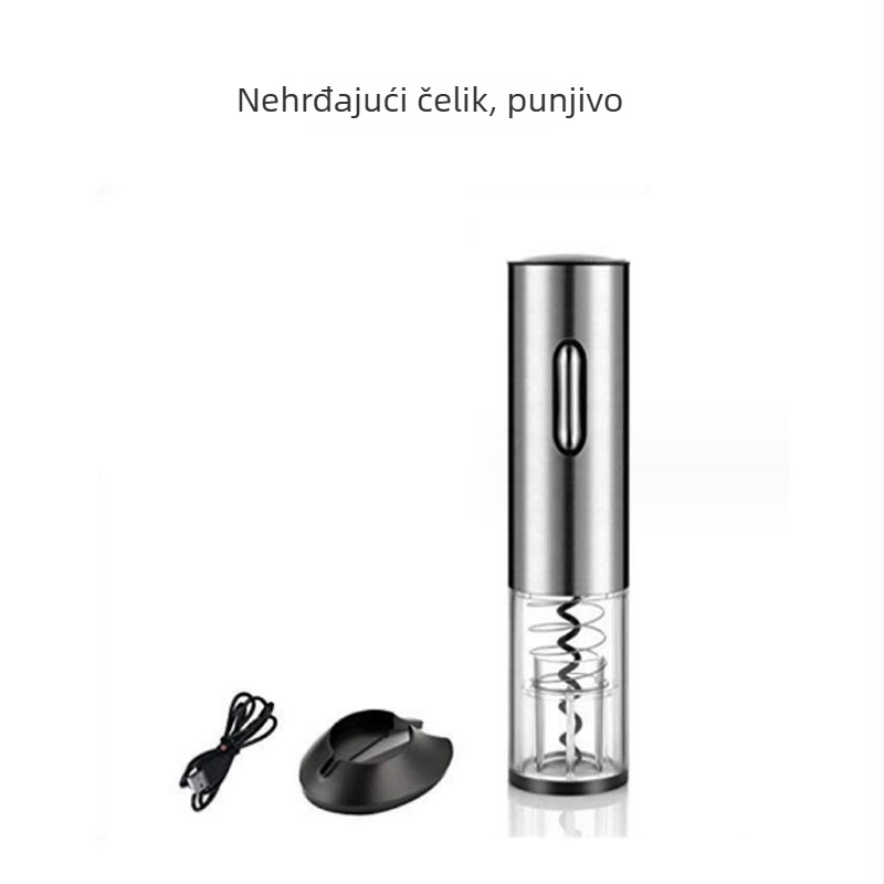 Kutija za poklon: električni otvarač za boce vina, četverodjelni set