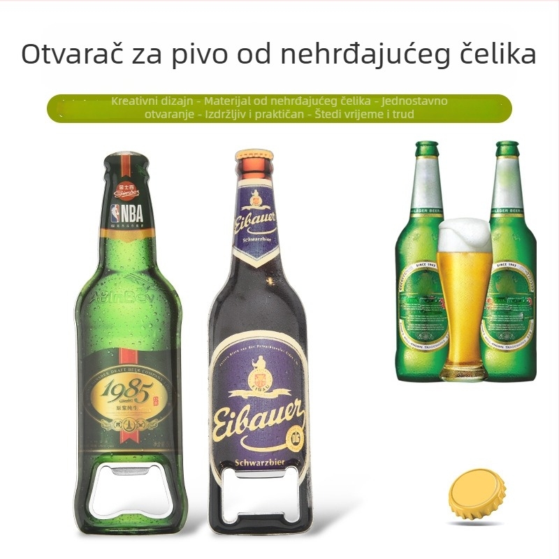 Višenamjenski magnetski otvarač za boce piva, nehrđajući čelik, magnet od smole