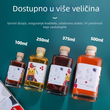 Kvadratna staklena boca s mat završetkom, 0,5 kg, zatvorena boca za napitke, prenosa mala boca za hladnu kavu i voćno vino