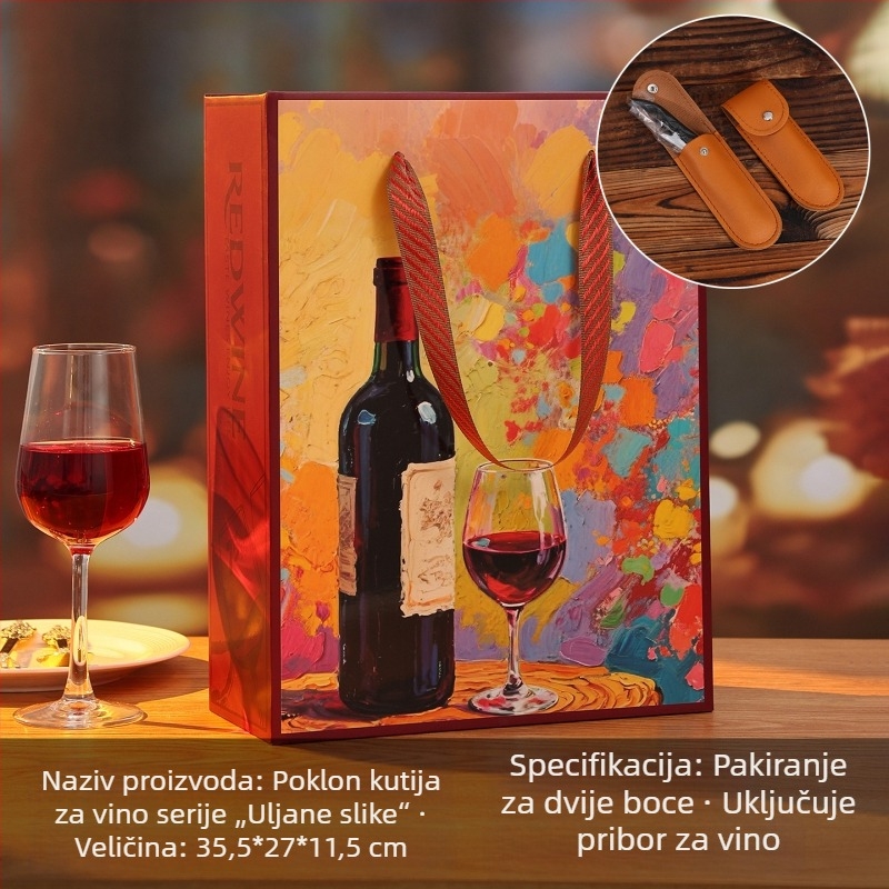 Kutija za crveno vino, dvodijelna, debeli valoviti karton, ambalaža vina