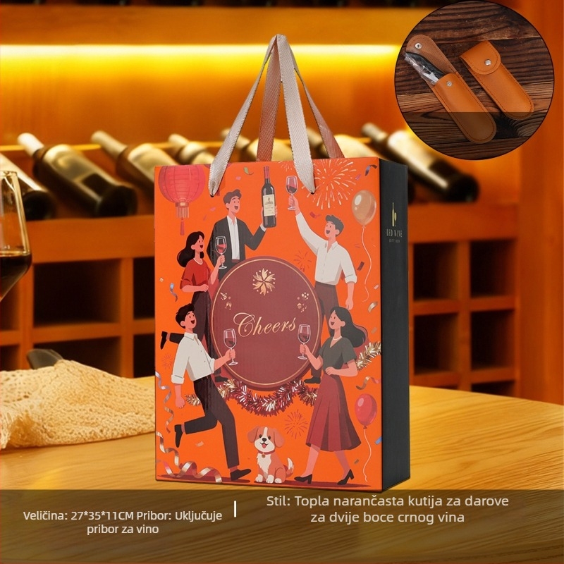 Kutija za crveno vino, dvodijelna, debeli valoviti karton, ambalaža vina
