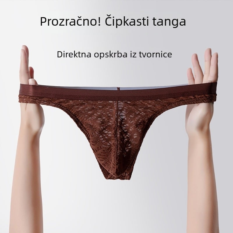Muške gaćice od jacquard mreže, prozračne, jednobojne.