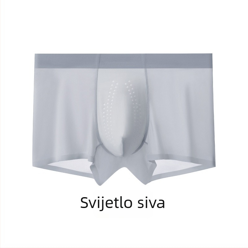 Lagane muške bokserice od ice-silk s prozračnom mrežom, antibakterijske, 7A, ljeto ultra-tanko brzo-sušeće bokserice