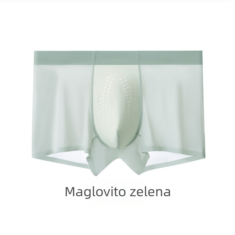 Lagane muške bokserice od ice-silk s prozračnom mrežom, antibakterijske, 7A, ljeto ultra-tanko brzo-sušeće bokserice