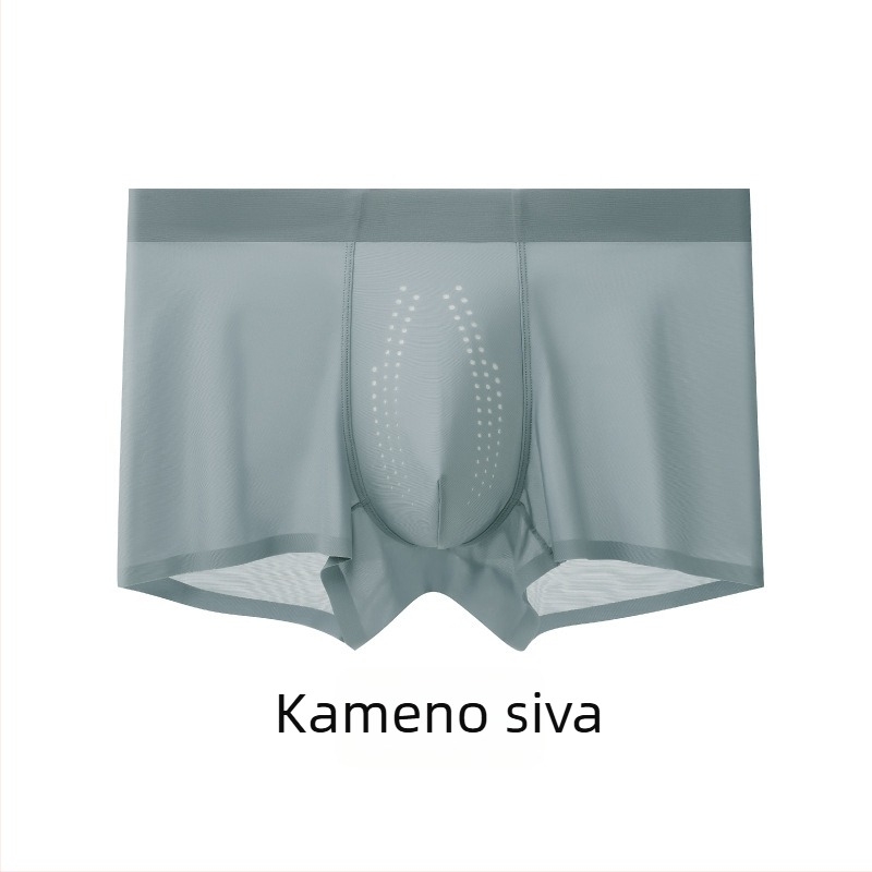 Lagane muške bokserice od ice-silk s prozračnom mrežom, antibakterijske, 7A, ljeto ultra-tanko brzo-sušeće bokserice