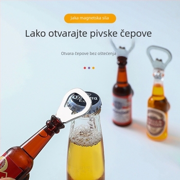Magnetski otvarač za boce s magnetskim držačem za hladnjak – kreativan, personaliziran otvarač za napitke i kampiranje