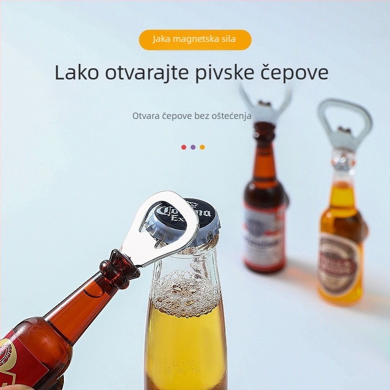Magnetski otvarač za boce s magnetskim držačem za hladnjak – kreativan, personaliziran otvarač za napitke i kampiranje