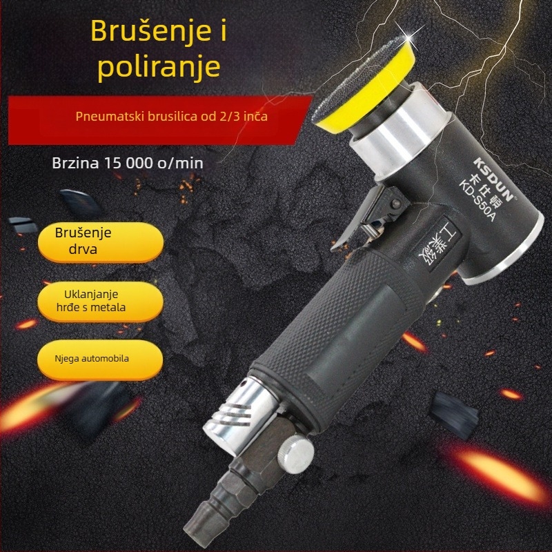 Pneumatski brusno-polirni alat 2–3 inča, ručni, za poliranje automobila te brušenje šmirgl papira, suho brušenje