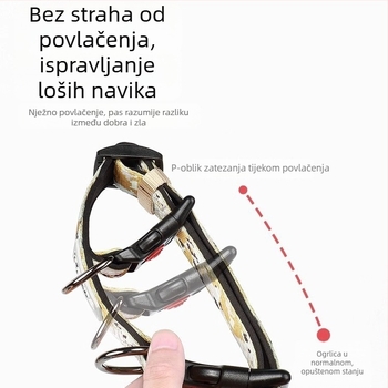 Povodac za srednje do velike pse, poput corgija, šiba inu, labradora i malinoisa, s ogrlicom za kućne ljubimce i prilagodljivim vratnim remenom.