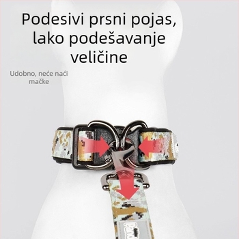 Povodac za srednje do velike pse, poput corgija, šiba inu, labradora i malinoisa, s ogrlicom za kućne ljubimce i prilagodljivim vratnim remenom.