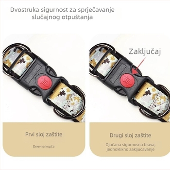 Povodac za srednje do velike pse, poput corgija, šiba inu, labradora i malinoisa, s ogrlicom za kućne ljubimce i prilagodljivim vratnim remenom.