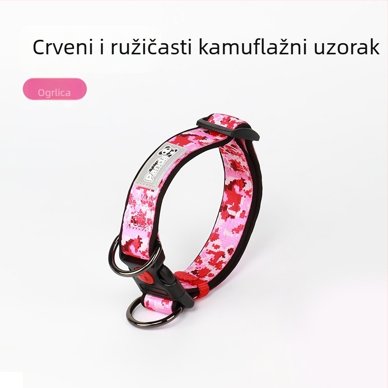 Povodac za srednje do velike pse, poput corgija, šiba inu, labradora i malinoisa, s ogrlicom za kućne ljubimce i prilagodljivim vratnim remenom.