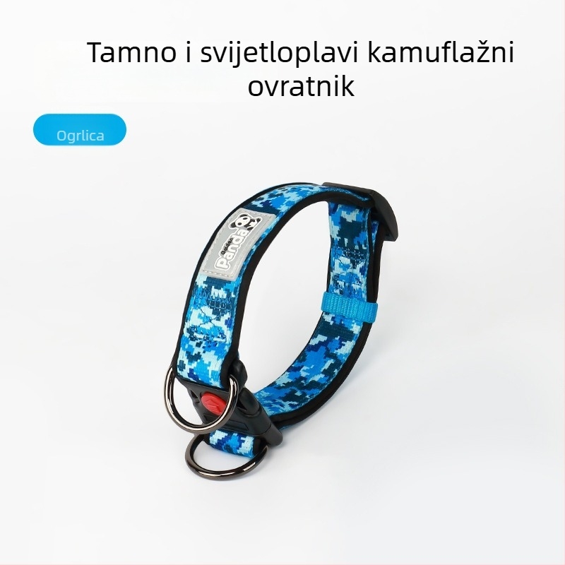 Povodac za srednje do velike pse, poput corgija, šiba inu, labradora i malinoisa, s ogrlicom za kućne ljubimce i prilagodljivim vratnim remenom.